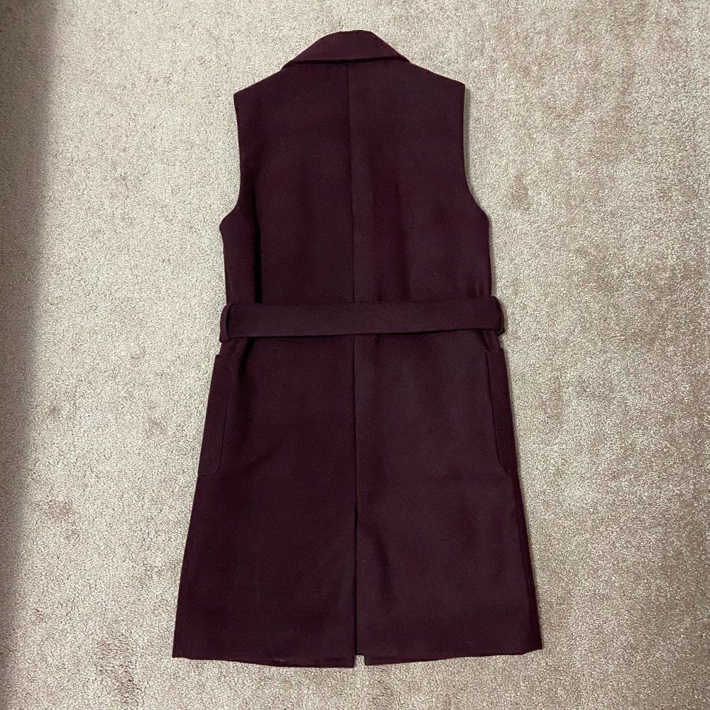 Topshop Burgundy Wool Sleeveless Jacket - Picture 7 of 7